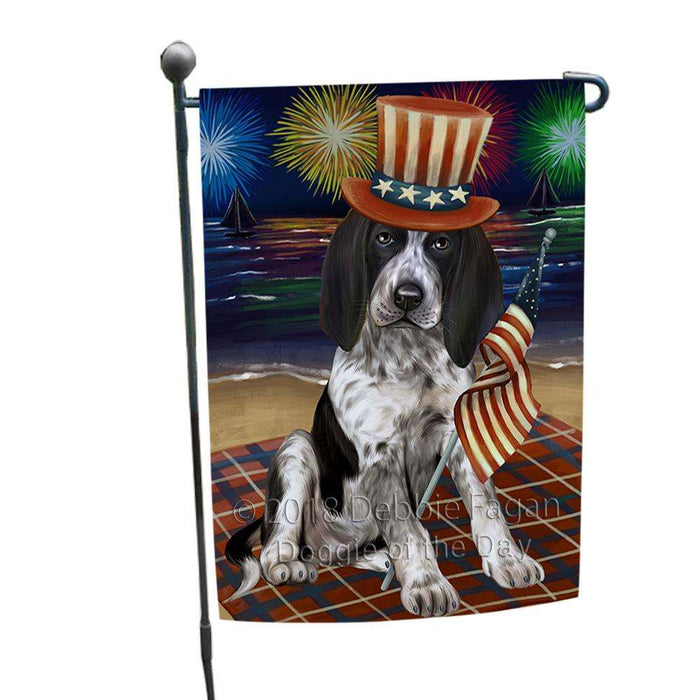 4th of July Independence Day Firework Bluetick Coonhound Dog Garden Flag GFLG49439
