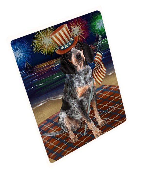 4th of July Independence Day Firework Bluetick Coonhound Dog Large Refrigerator / Dishwasher Magnet RMAG57384