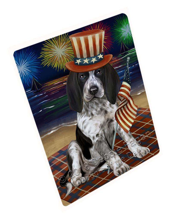 4th of July Independence Day Firework Bluetick Coonhound Dog Large Refrigerator / Dishwasher Magnet RMAG57396