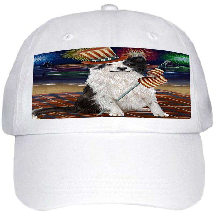 4th of July Independence Day Firework Border Collie Dog Ball Hat Cap HAT49902