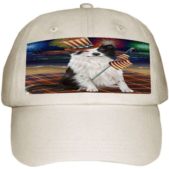 4th of July Independence Day Firework Border Collie Dog Ball Hat Cap HAT49902