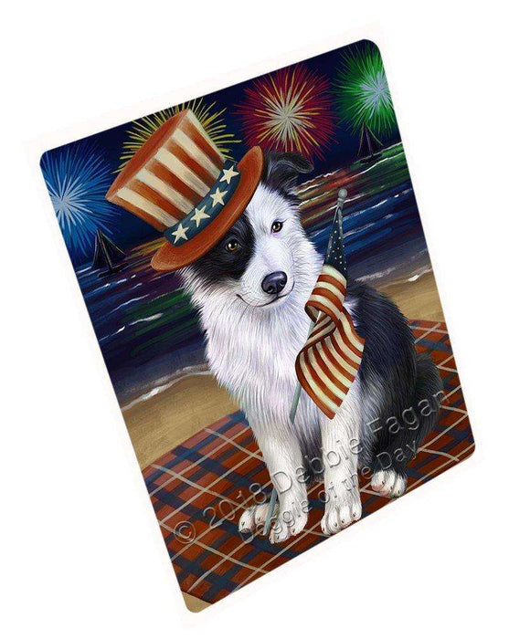 4th of July Independence Day Firework Border Collie Dog Large Refrigerator / Dishwasher RMAG51738