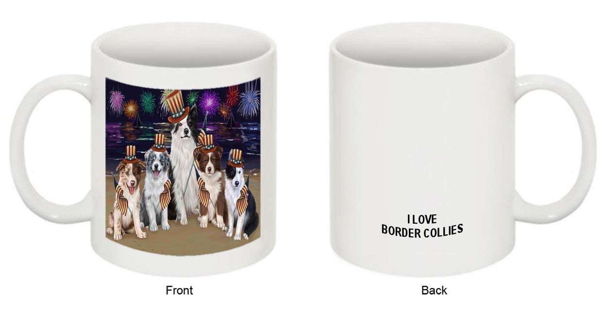 4th of July Independence Day Firework Border Collie Dog Mug MUG48538