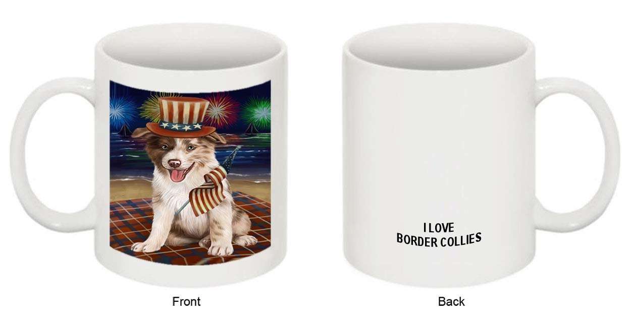 4th of July Independence Day Firework Border Collie Dog Mug MUG48540