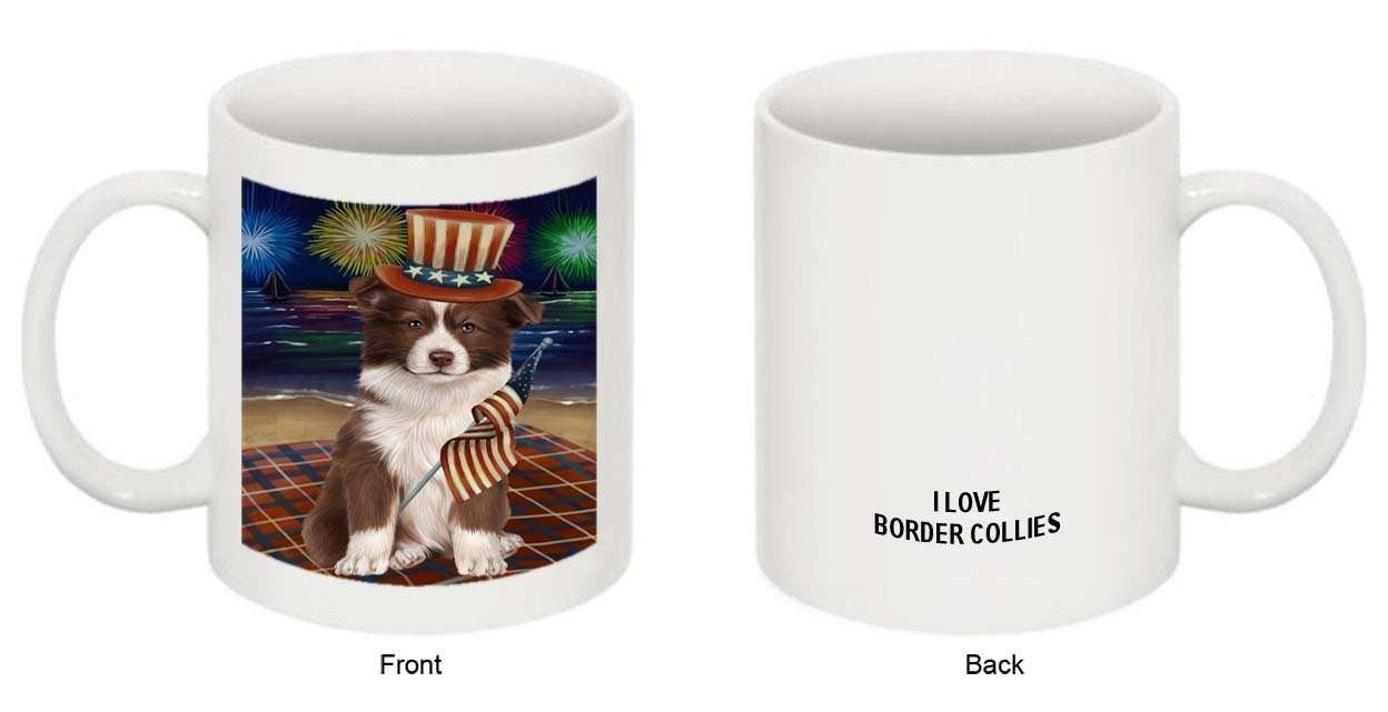 4th of July Independence Day Firework Border Collie Dog Mug MUG48541