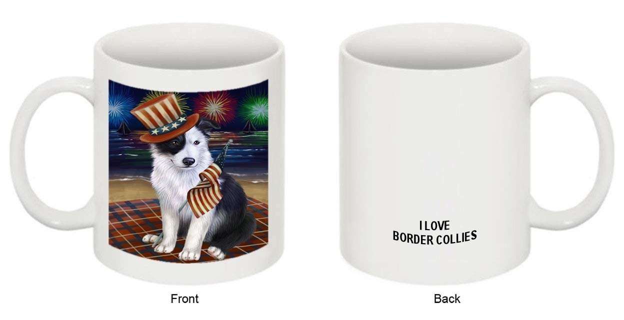 4th of July Independence Day Firework Border Collies Dog Mug MUG48539