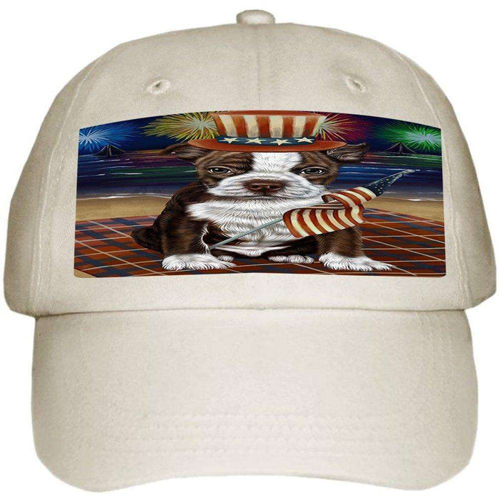 4th of July Independence Day Firework Bosten Terrier Dog Ball Hat Cap HAT49929