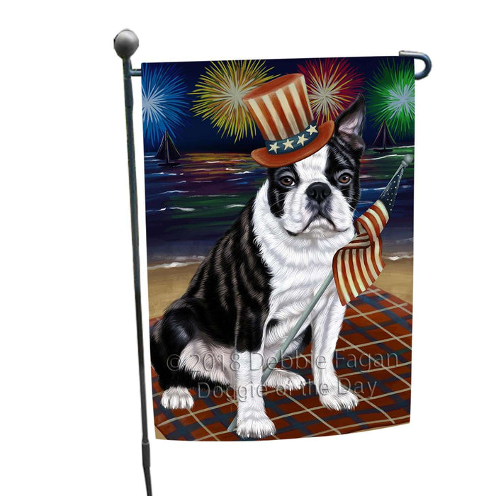 4th of July Independence Day Firework Bosten Terrier Dog Garden Flag GFLG48638