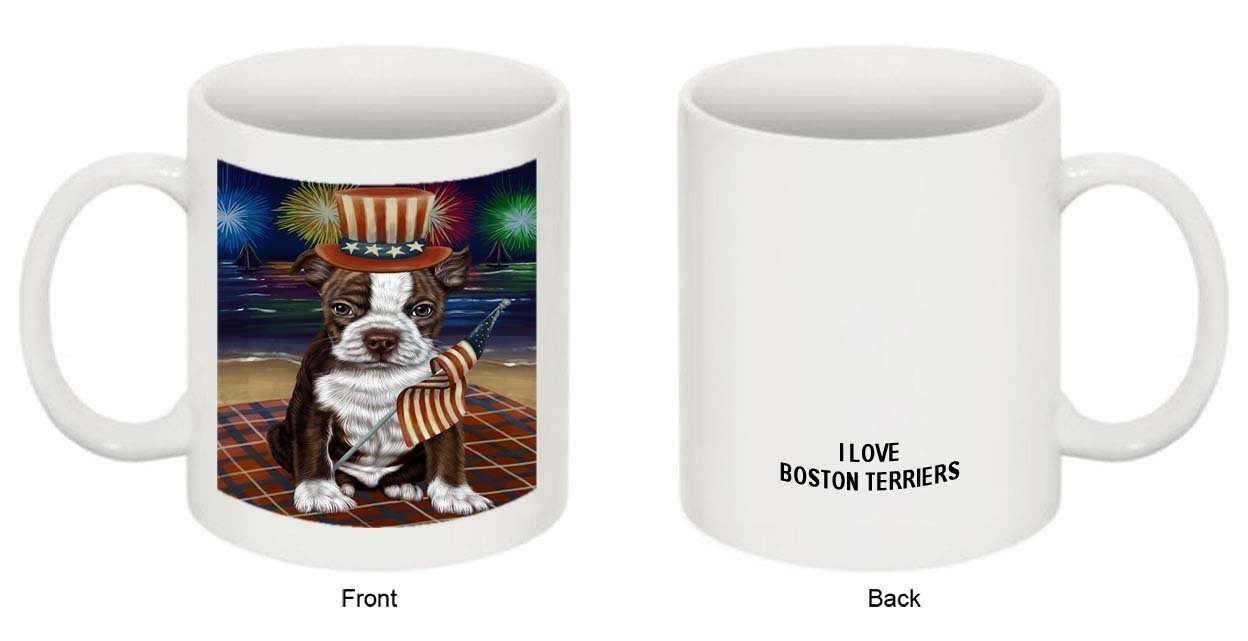 4th of July Independence Day Firework Bosten Terrier Dog Mug MUG48546