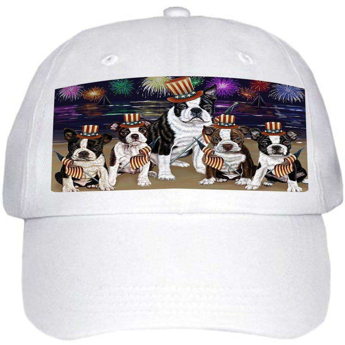 4th of July Independence Day Firework Bosten Terriers Dog Ball Hat Cap HAT49923