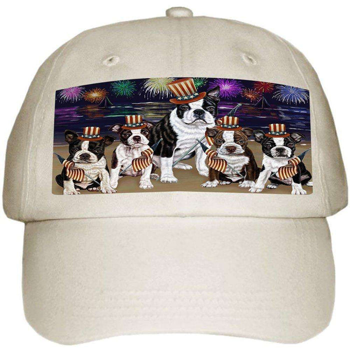 4th of July Independence Day Firework Bosten Terriers Dog Ball Hat Cap HAT49923