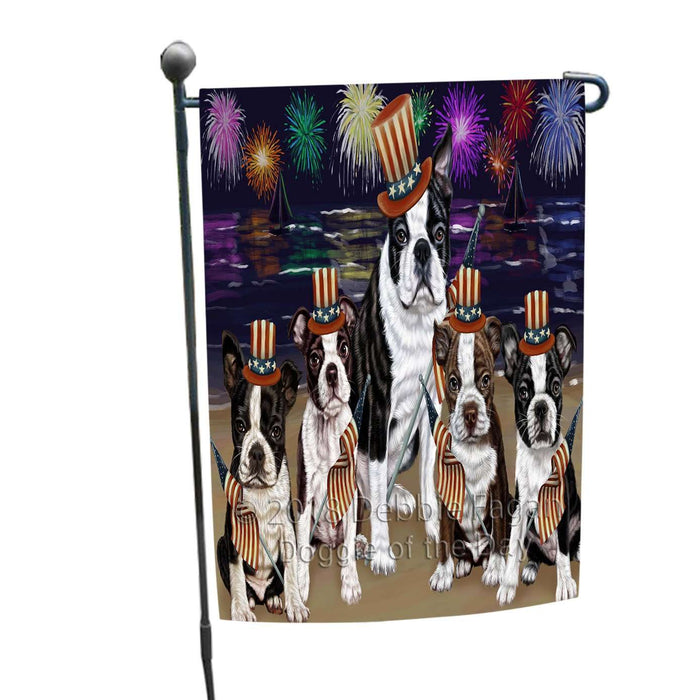 4th of July Independence Day Firework Bosten Terriers Dog Garden Flag GFLG48639