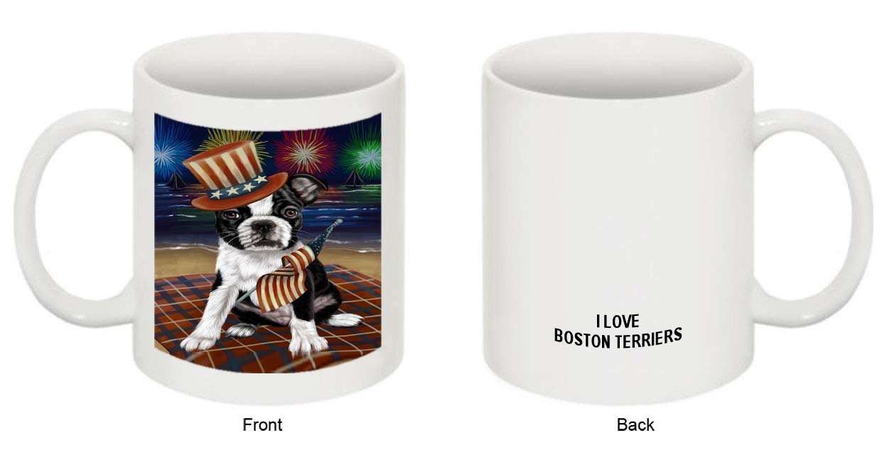4th of July Independence Day Firework Bosten Terriers Dog Mug MUG48545