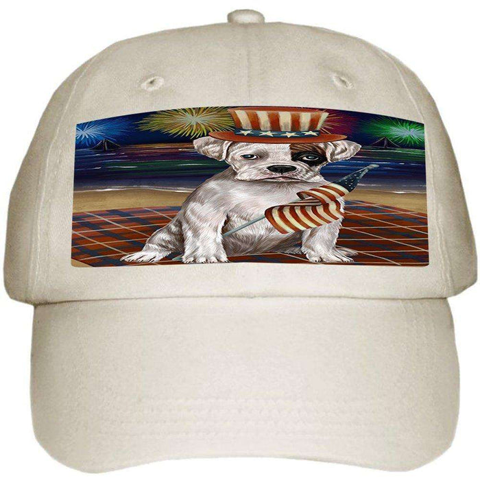 4th of July Independence Day Firework Boxer Dog Ball Hat Cap HAT49935