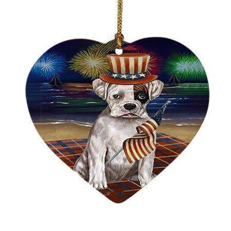 4th of July Independence Day Firework Boxer Dog Heart Christmas Ornament HPOR48734