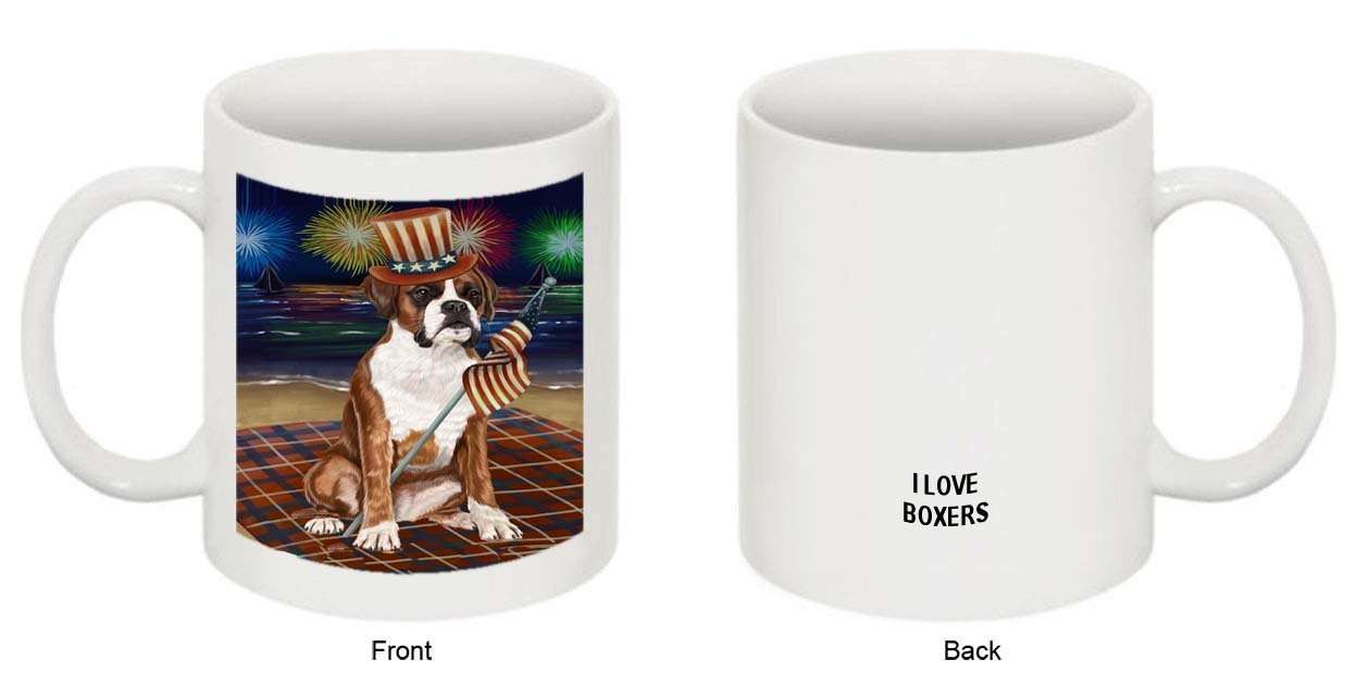 4th of July Independence Day Firework Boxer Dog Mug MUG48548