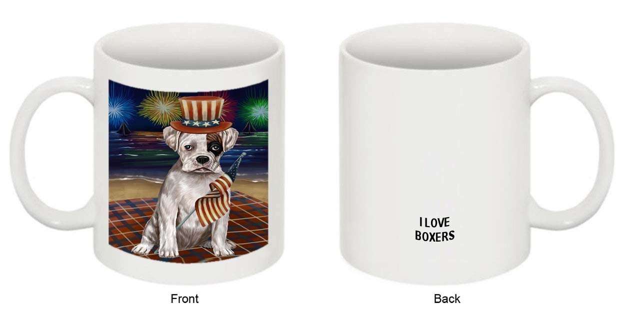 4th of July Independence Day Firework Boxer Dog Mug MUG48549