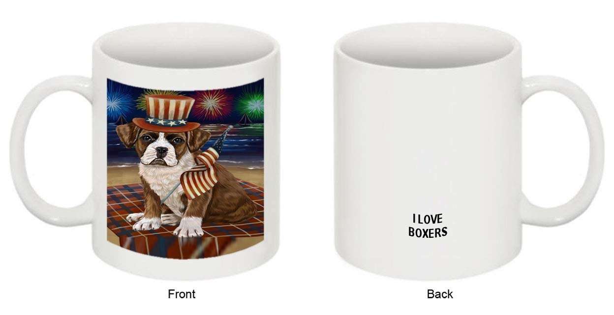 4th of July Independence Day Firework Boxer Dog Mug MUG48550