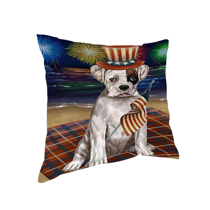 4th of July Independence Day Firework Boxer Dog Pillow PIL50792