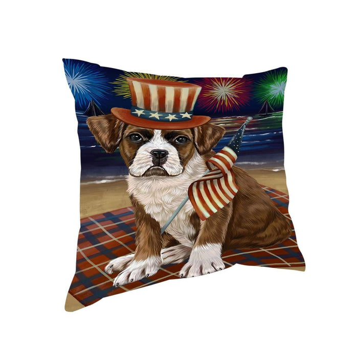 4th of July Independence Day Firework Boxer Dog Pillow PIL50796