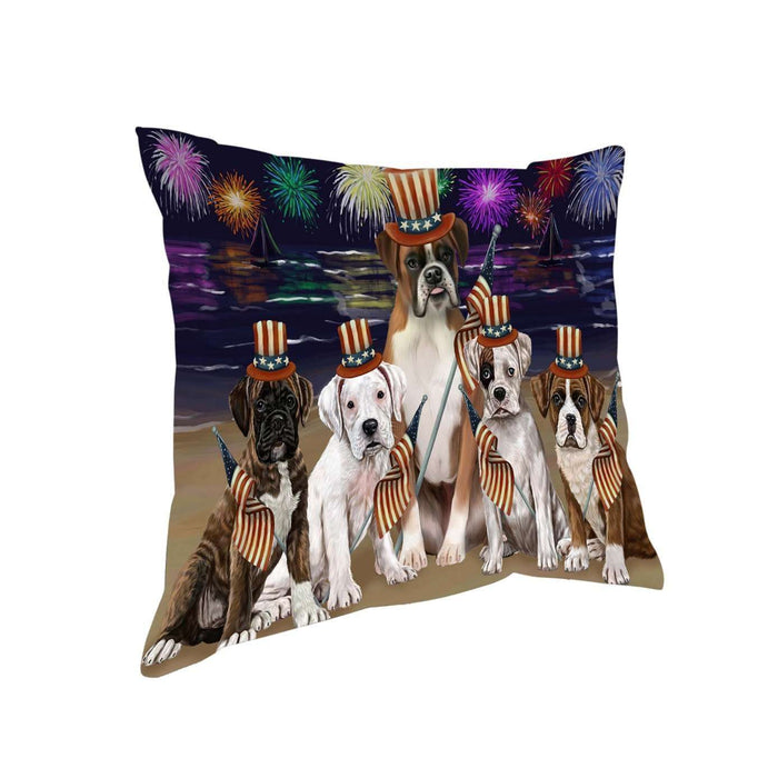 4th of July Independence Day Firework Boxers Dog Pillow PIL50804