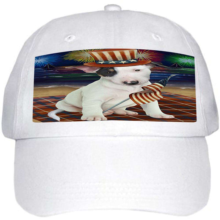 4th of July Independence Day Firework Bull Terrier Dog Ball Hat Cap HAT50283