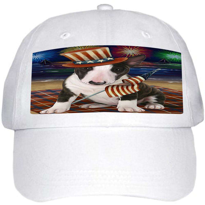 4th of July Independence Day Firework Bull Terrier Dog Ball Hat Cap HAT50286