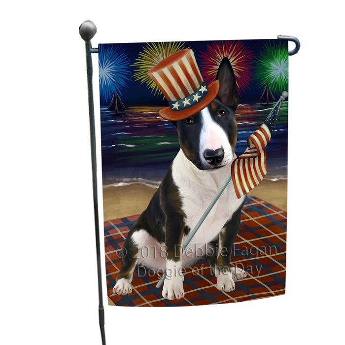 4th of July Independence Day Firework Bull Terrier Dog Garden Flag GFLG48757