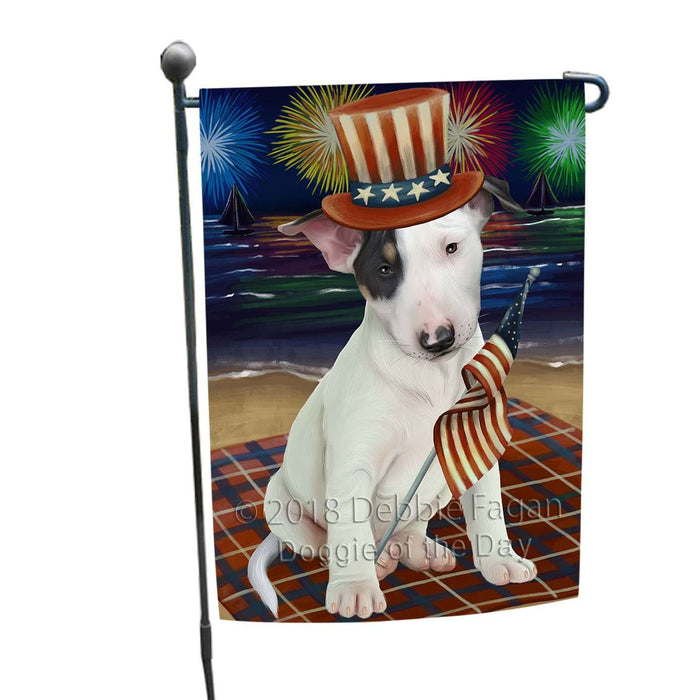4th of July Independence Day Firework Bull Terrier Dog Garden Flag GFLG48759