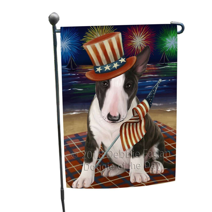 4th of July Independence Day Firework Bull Terrier Dog Garden Flag GFLG48760