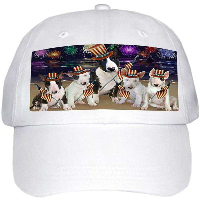 4th of July Independence Day Firework Bull Terriers Dog Ball Hat Cap HAT50280