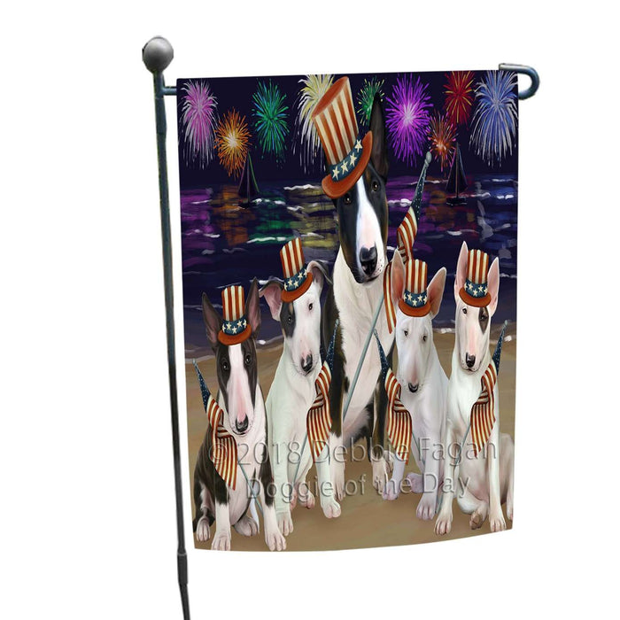 4th of July Independence Day Firework Bull Terriers Dog Garden Flag GFLG48758