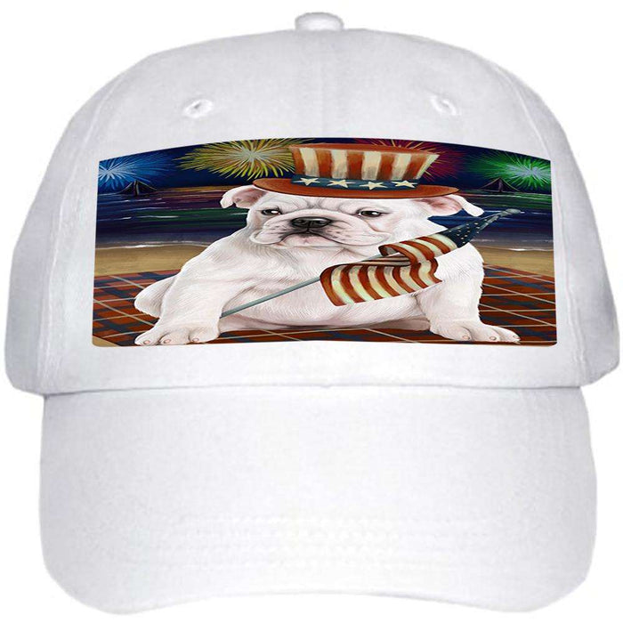 4th of July Independence Day Firework Bulldog Ball Hat Cap HAT50304