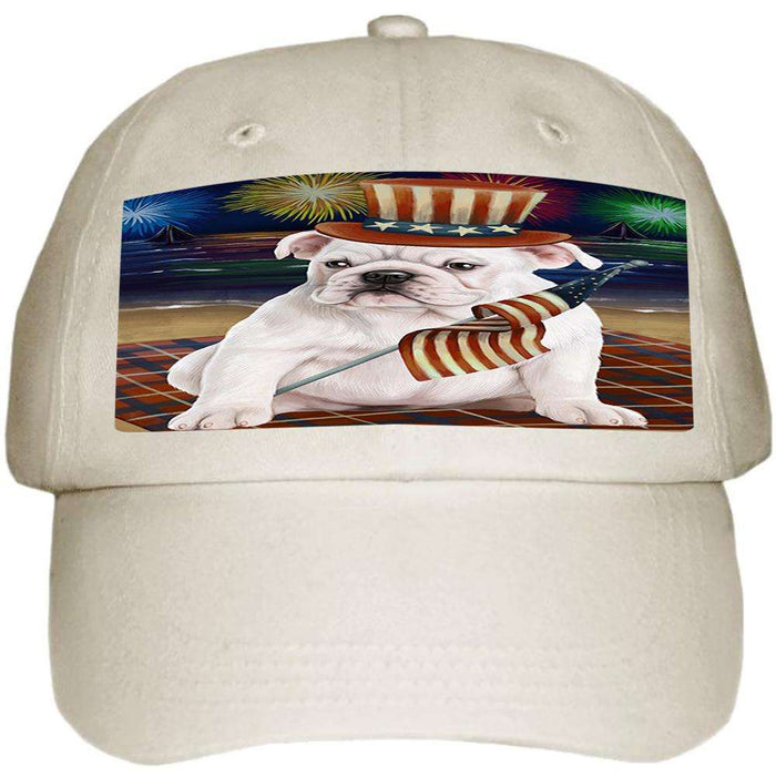 4th of July Independence Day Firework Bulldog Ball Hat Cap HAT50304