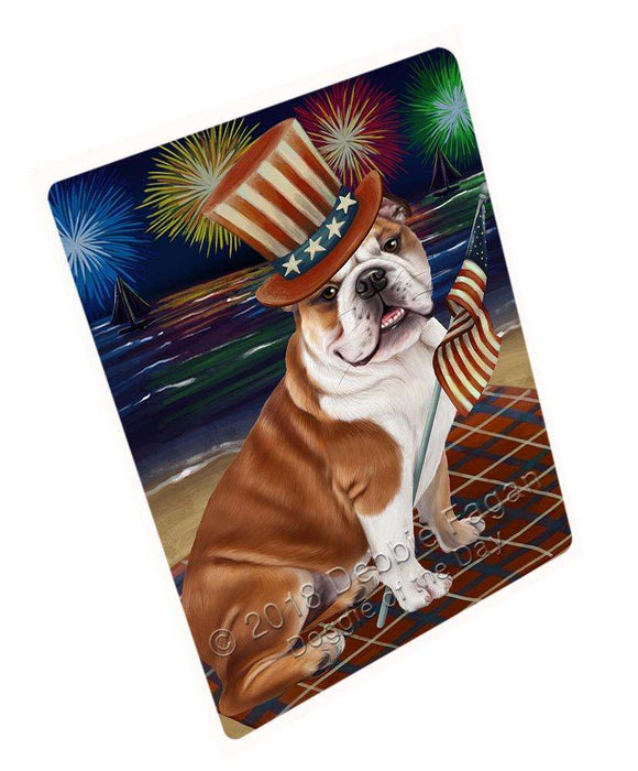 4th of July Independence Day Firework Bulldog Blanket BLNKT55272 (37x57 Sherpa)