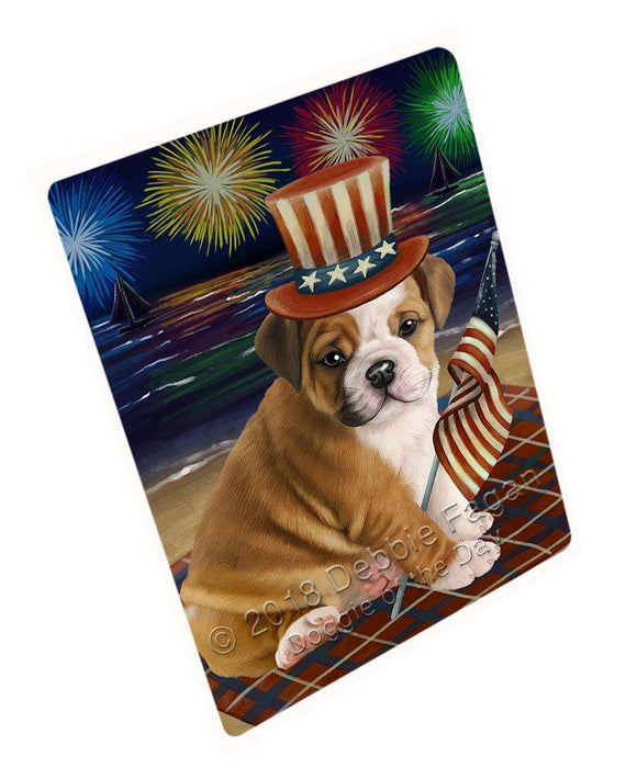 4th of July Independence Day Firework Bulldog Blanket BLNKT55290 (37x57 Sherpa)