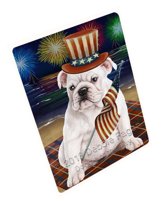 4th of July Independence Day Firework Bulldog Blanket BLNKT55317 (37x57 Sherpa)