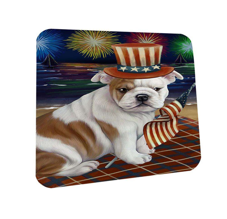 4th of July Independence Day Firework Bulldog Coasters Set of 4 CST48815