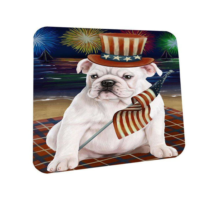 4th of July Independence Day Firework Bulldog Coasters Set of 4 CST48816