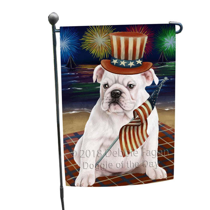 4th of July Independence Day Firework Bulldog Garden Flag GFLG48766