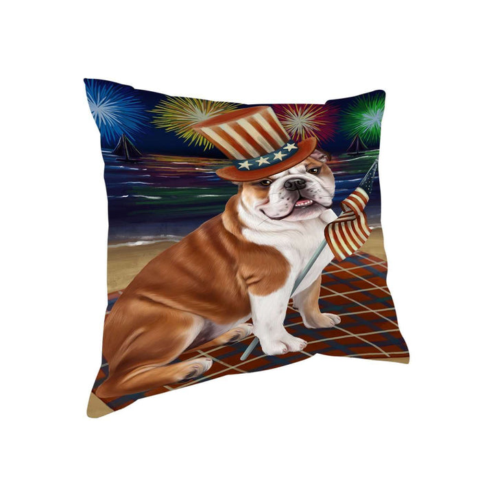 4th of July Independence Day Firework Bulldog Pillow PIL51264