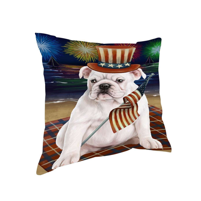4th of July Independence Day Firework Bulldog Pillow PIL51284