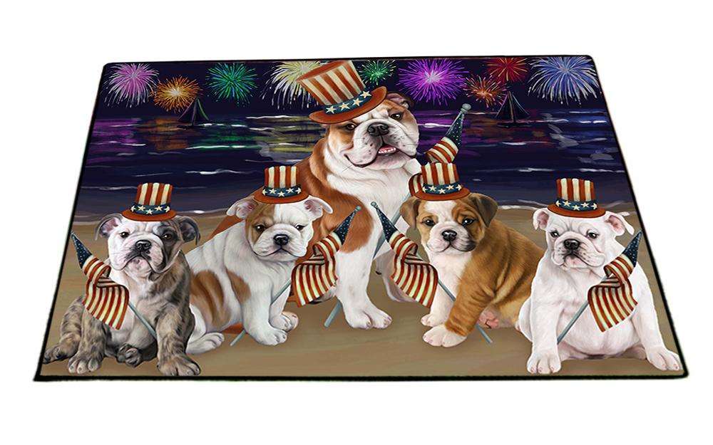 4th of July Independence Day Firework Bulldogs Floormat FLMS49377