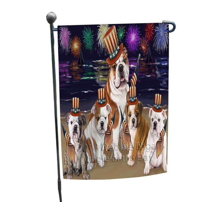 4th of July Independence Day Firework Bulldogs Garden Flag GFLG48762