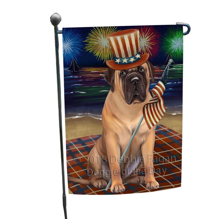 4th of July Independence Day Firework Bullmastiff Dog Garden Flag GFLG48767