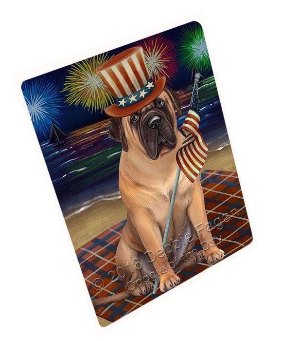 4th of July Independence Day Firework Bullmastiff Dog Large Refrigerator / Dishwasher Magnet RMAG52884