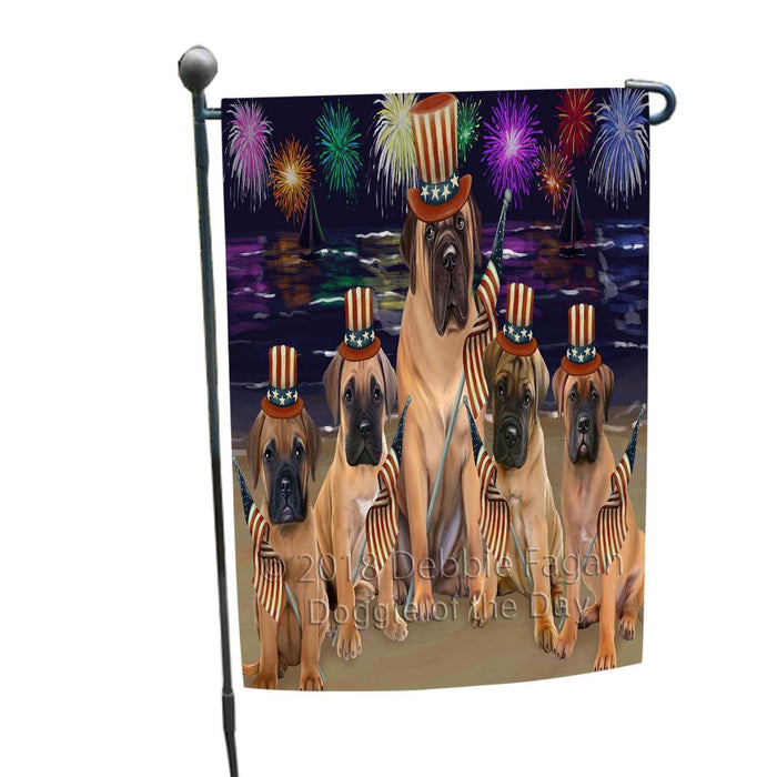 4th of July Independence Day Firework Bullmastiffs Dog Garden Flag GFLG48768