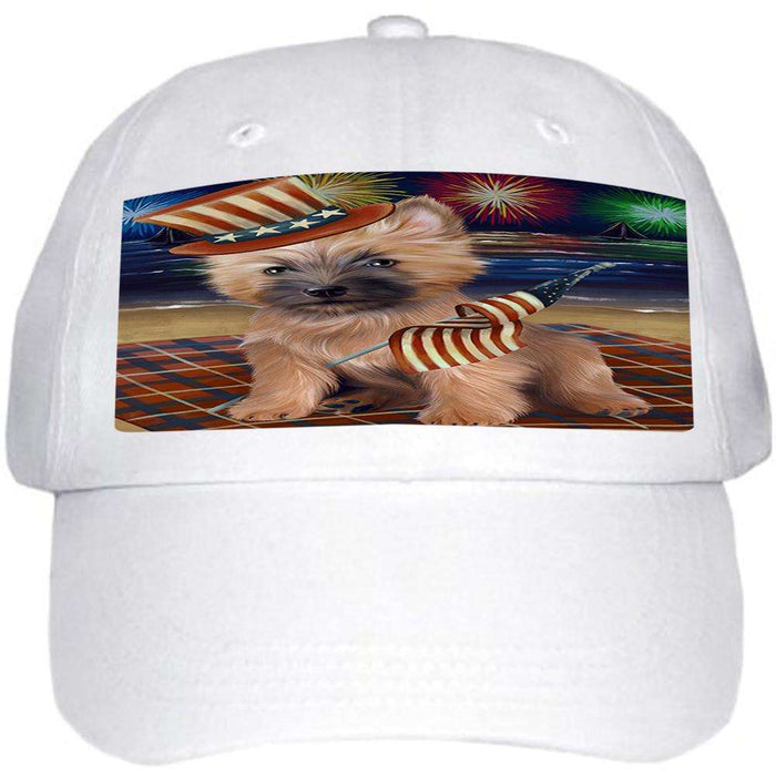 4th of July Independence Day Firework Cairn Terrier Dog Ball Hat Cap HAT50325