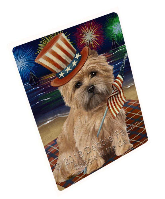 4th of July Independence Day Firework Cairn Terrier Dog Blanket BLNKT55353 (37x57 Sherpa)