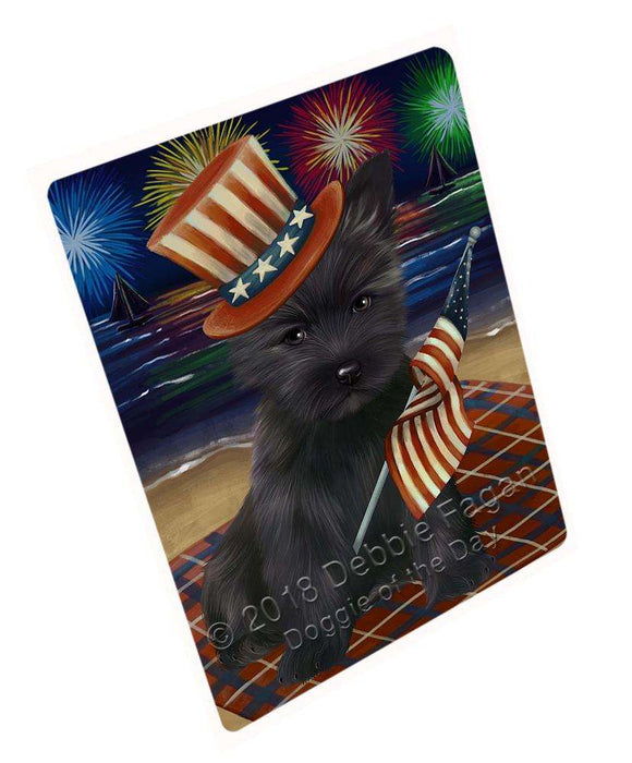 4th of July Independence Day Firework Cairn Terrier Dog Blanket BLNKT55371 (37x57 Sherpa)
